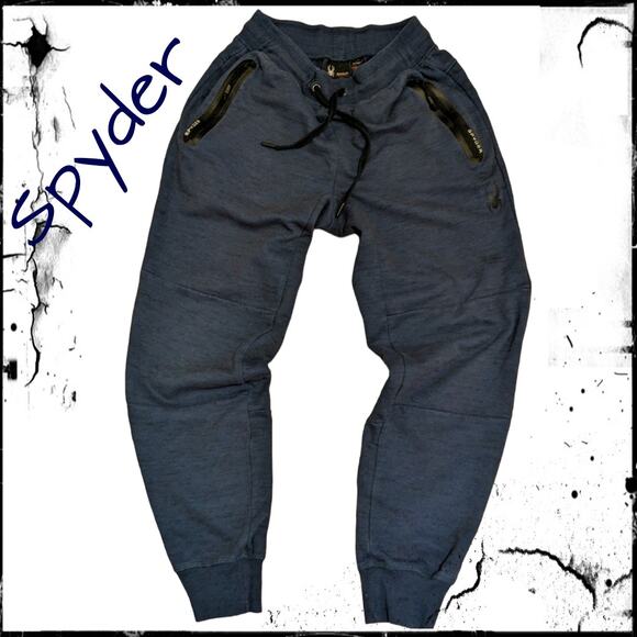 Navy Blue SPYDER Performance Joggers w/Zipper Pockets. New. Men's Small - Picture 1 of 8